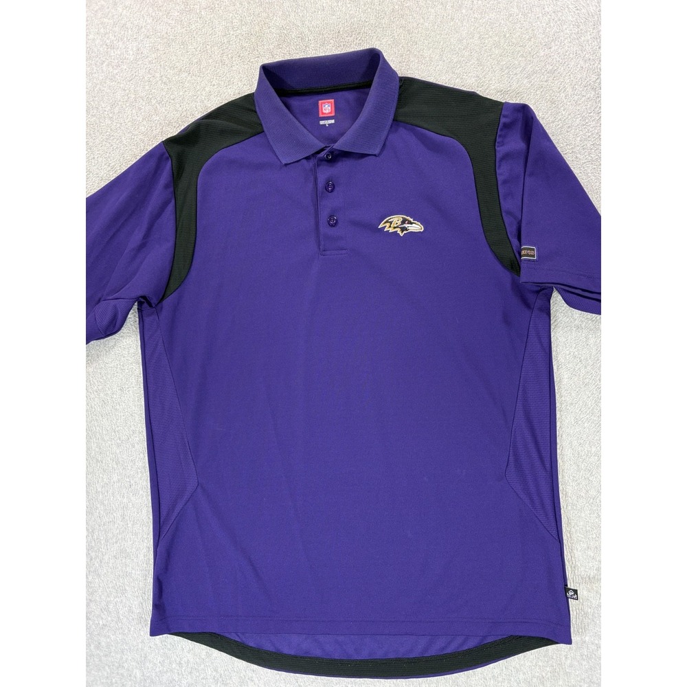 Baltimore Ravens NFL Stitched Logo S/S Stadium Polo Shirt (Men's Large) Purple